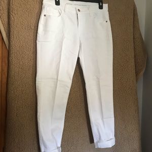 Old Navy Boyfriend White Crop Jeans